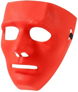 LeanToys Maska Anonim Karnawałowa Halloweenowa Na Gumce Biała Czerwona 4