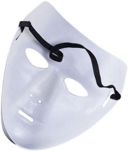 LeanToys Maska Anonim Karnawałowa Halloweenowa Na Gumce Biała Czerwona 6