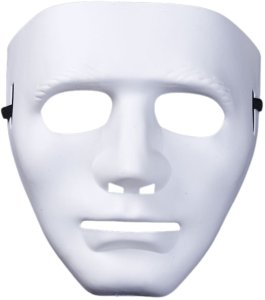 LeanToys Maska Anonim Karnawałowa Halloweenowa Na Gumce Biała Czerwona 7