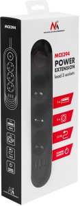 Listwa zasilająca Maclean 3 gniazda 1.5 m czarna (MCE394 B) 7
