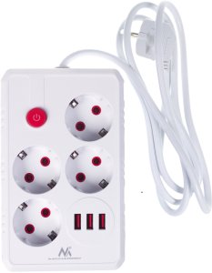 Listwa zasilająca Maclean 4 gniazda 1.5 m biała (MCE392 W) 2