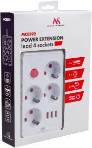 Listwa zasilająca Maclean 4 gniazda 1.5 m biała (MCE392 W) 6