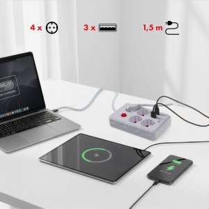 Listwa zasilająca Maclean 4 gniazda 1.5 m biała (MCE392 W) 8