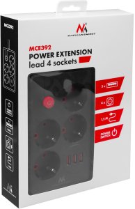 Listwa zasilająca Maclean 4 gniazda 1.5 m czarna (MCE392 B) 6