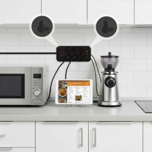 Listwa zasilająca Maclean, przedłużacz 6 gniazd + 4xUSB, 110-240V AC  50/60Hz, 2.1A max 2500W, 3m, czarna,MCE391 B 9