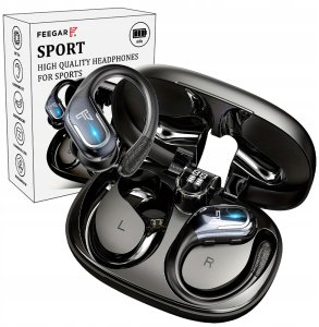 Słuchawki Bezprzewodowe Feegar Sport Bluetooth 5.4 Bateria 70H Douszne Ipx5 2