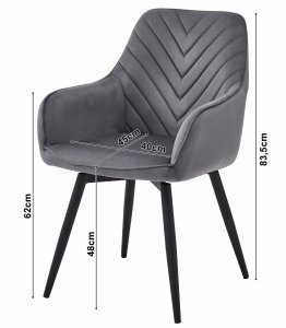 Krzesło do jadalni NANA ciemnobeżowe welur obrotowe nogi czarne x2 5