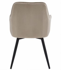 Krzesło do jadalni NANA ciemnobeżowe welur obrotowe nogi czarne x2 7