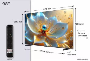 Telewizor TCL 98T8C QLED 98" 4K Ultra HD Google TV 4