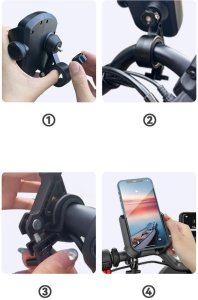 Uchwyt do telefonu na rower motocykl hulajnogę 4.7-7'' - czarny Uchwyt do telefonu na rower motocykl hulajnogę 4.7-7'' - czarny 11