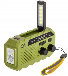 Radio Adler Radio solarne z korbką AD 1197 G power bank, latarka 5