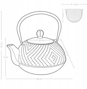 Czajnik żeliwny z zaparzaczem KAMIN, 900 ml 7