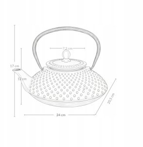 Czajnik żeliwny z zaparzaczem MIKA, 1250 ml 10