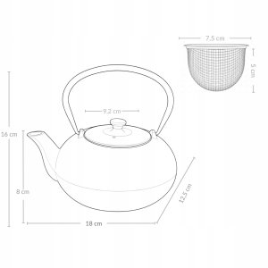 Czajnik żeliwny z zaparzaczem NOMI, 800 ml 9