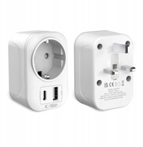 Tech-Protect Adapter / przejściówka Tech-Protect TA100 Travel Adapter UK / EU White 2