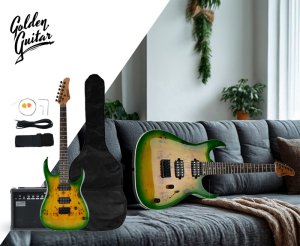 Gitara elektryczna - kompletny zestaw -Golden Guitar PSG-3 Zielony one size 2