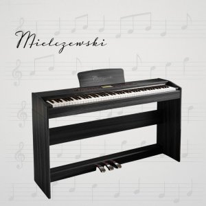Pianino cyfrowe ważone z mechanizmem młoteczkowym ze statywem CANTATA czarne Mielczewski one size 4