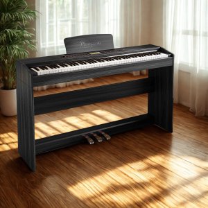 Pianino cyfrowe ważone z mechanizmem młoteczkowym ze statywem CANTATA czarne Mielczewski one size 7