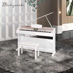 Pianino cyfrowe ważone mechanizm młoteczkowy SONATA białe połysk Mielczewski one size 7