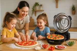 PIEC DO PIZZY MINI PIEKARNIK RIWALL RP-01 kamień 420C 1200W 2 x ŁOPATKA 11