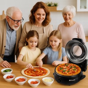 PIEC DO PIZZY MINI PIEKARNIK RIWALL RP-01 kamień 420C 1200W 2 x ŁOPATKA 12