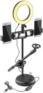 Lampa pierścieniowa Vonyx Lampa pierścieniowa LED RL20 USB+ stojak one size 2