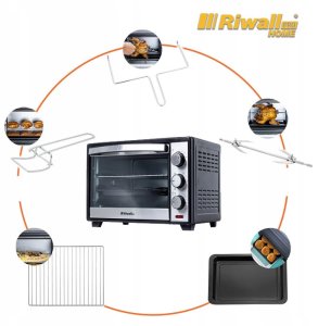 PIEKARNIK ELEKTRYCZNY RIWALL RPI-01 25L TERMOOBIEG ROŻNO GRILL WOLNOSTOJĄCY 3
