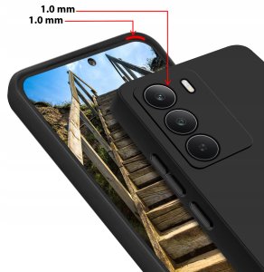 ZESTAW Etui do Realme C71 Matowe Czarne Silikon 2 SZTUKI SZKŁO 9H 3