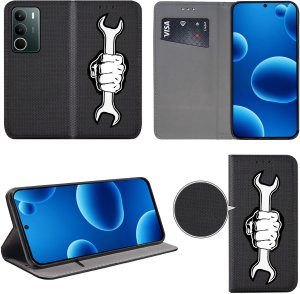 Etui do Realme C71 MAGNET WZORY CASE + SZKŁO 9H 2
