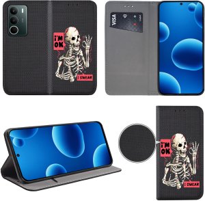 Etui do Realme C71 MAGNET WZORY CASE + SZKŁO 9H 2