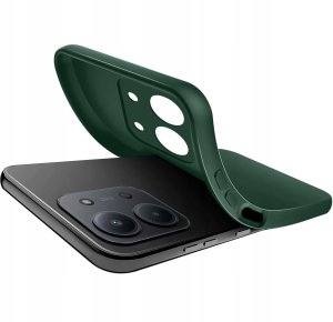 krainaGSM Etui Zielony Matowy Silikon Slim do Xiaomi Redmi 15C 5G + SZKŁO 9H 5
