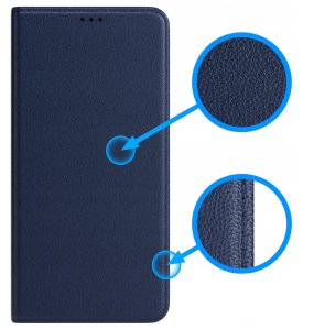 krainaGSM Etui Skórzane Zamykane Granat MAGNETYCZNE CASE do Xiaomi Redmi 15C 5G SZKŁO 4