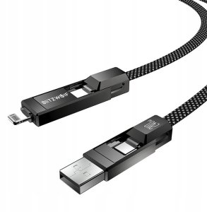 Kabel USB 4w1 Blitzwolf BW-HDC7 USB-A, USB-C / USB-C, Lightning 240W 1.2m (czarny) 5