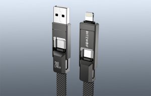 Kabel USB 4w1 Blitzwolf BW-HDC7 USB-A, USB-C / USB-C, Lightning 240W 1.2m (czarny) 7