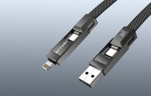 Kabel USB 4w1 Blitzwolf BW-HDC7 USB-A, USB-C / USB-C, Lightning 240W 1.2m (czarny) 8
