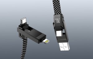 Kabel USB 4w1 Blitzwolf BW-HDC7 USB-A, USB-C / USB-C, Lightning 240W 1.2m (czarny) 9