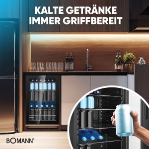 Bomann KSG 7290 black Glass Door Refrigerator 84,5cm 6