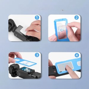 SZKŁO HARTOWANE 9H FOLIA DO DJI OSMO POCKET 3 - OCHRONA OSŁONA EKRANU I OBIEKTYWU + RAMKA MONTAŻOWA APLIKATOR 11