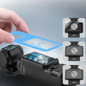 SZKŁO HARTOWANE 9H FOLIA DO DJI OSMO POCKET 3 - OCHRONA OSŁONA EKRANU I OBIEKTYWU + RAMKA MONTAŻOWA APLIKATOR 4
