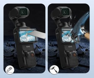 SZKŁO HARTOWANE 9H FOLIA DO DJI OSMO POCKET 3 - OCHRONA OSŁONA EKRANU I OBIEKTYWU + RAMKA MONTAŻOWA APLIKATOR 5