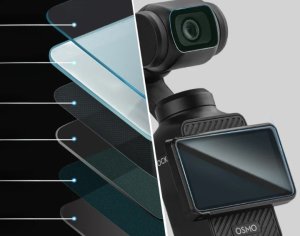 SZKŁO HARTOWANE 9H FOLIA DO DJI OSMO POCKET 3 - OCHRONA OSŁONA EKRANU I OBIEKTYWU + RAMKA MONTAŻOWA APLIKATOR 7