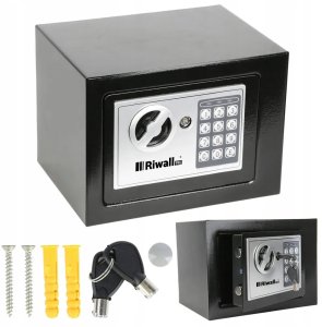 PANCERNY DOMOWY SEJF PIN SZYFR + NA KLUCZ PIENIĄDZE DOKUMENTY RIWALL RSE-01 9