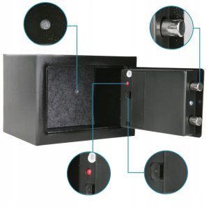 PANCERNY DOMOWY SEJF PIN SZYFR + NA KLUCZ PIENIĄDZE DOKUMENTY RIWALL RSE-01 10