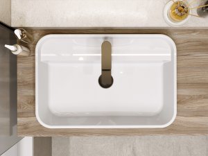 Umywalka wpuszczana MIRAGGIO OCEAN 60*40*15 Połysk Biała 8813901 6