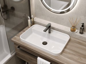 Umywalka wpuszczana MIRAGGIO OCEAN 60*40*15 Połysk Biała 8813901 7