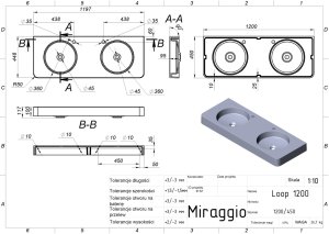 Umywalka wisząca MIRAGGIO LOOP 1200-2 120*45*12 Połysk Biała 8814001 2