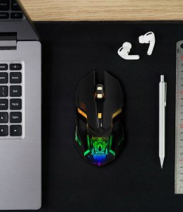 Myszka Gamingowa Mysz Dla Graczy Bezprzewodowa LED 6 Przycisków 3200dpi BM-150 2