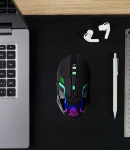 Myszka Gamingowa PRO Mysz Dla Graczy Bezprzewodowa LED 6 Przycisków 3200dpi BM-120 2