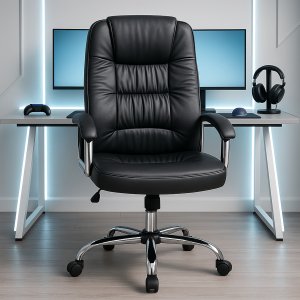 Krzesło biurowe Fotel biurowy czarny regulowane krzesło gabinetowy 6