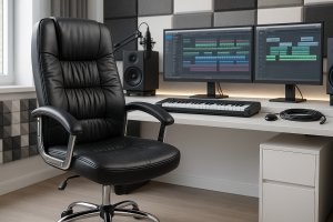 Krzesło biurowe Fotel biurowy czarny regulowane krzesło gabinetowy 7